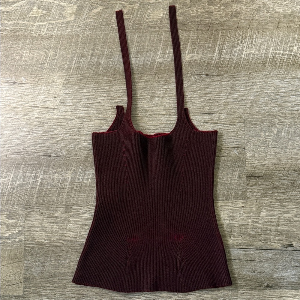 Isa Boulder Burgundy Knit Top Size S